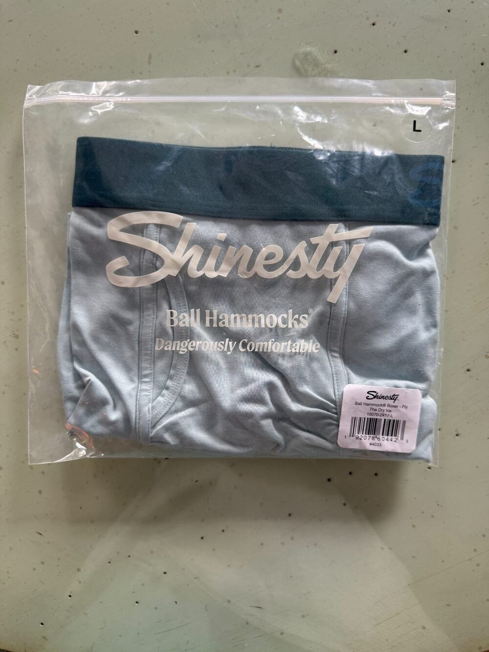 Shinesty Ball Hammock Boxer Brief Fly Pouch Underwear Men's L The Dry Ice Blue N